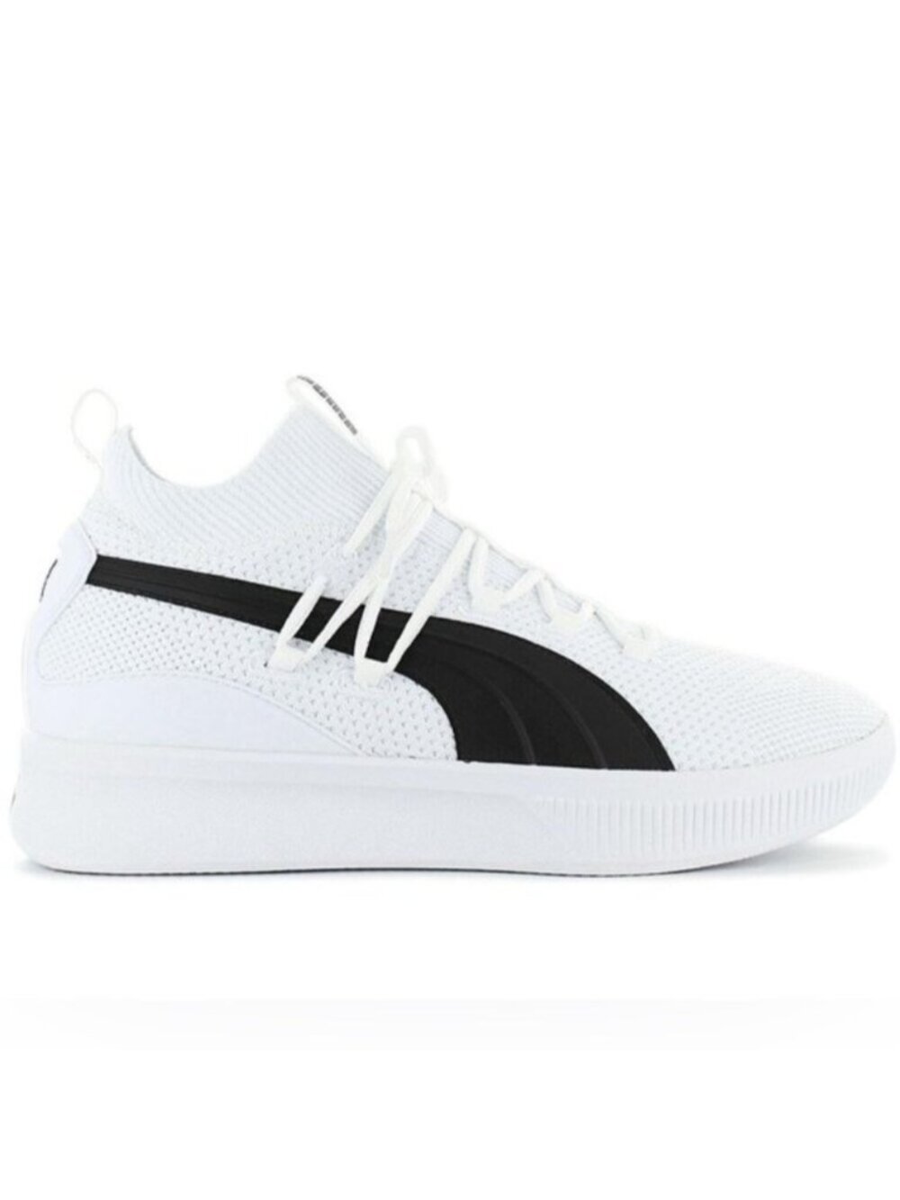 Puma Clyde Court GW Jr Running Shoes Knit Sneakers White Black Size 8 Athleisure